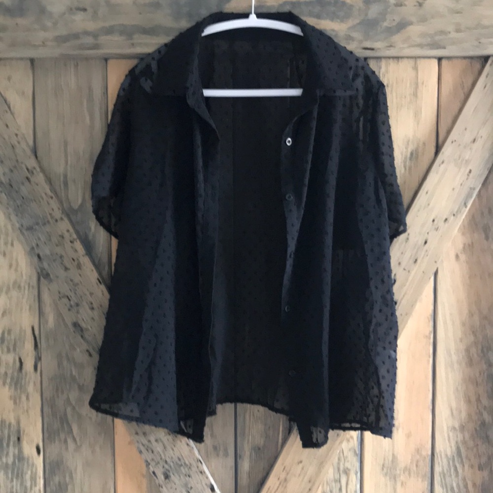 Sheer button up top